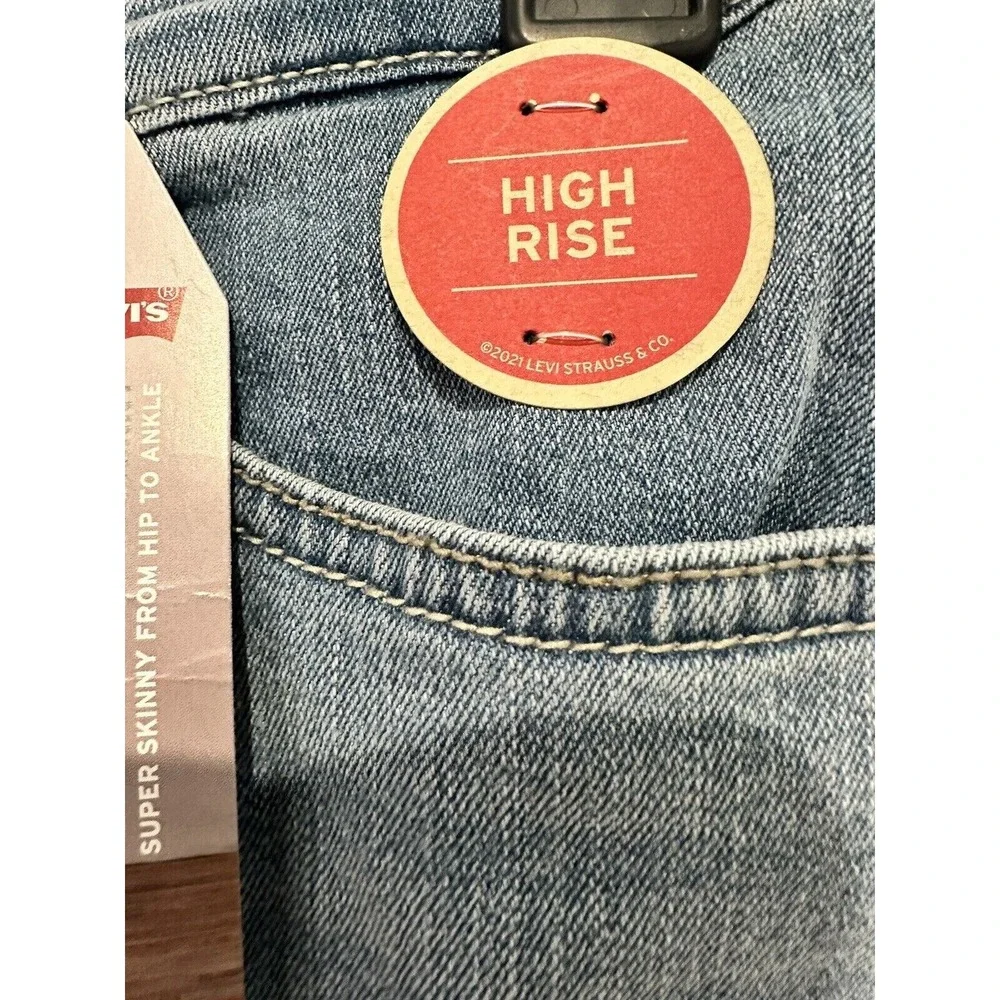 Levis‎ Girls 720 High Rise Super Skinny Jeans Blue Stretch Denim Size 12 Regular